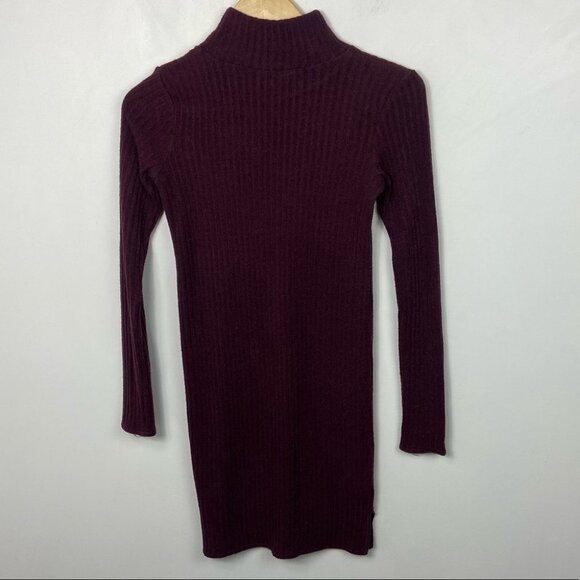 Aritzia Wilfred Free Mariel Ribbed‎ Knit Dress Size XS Burgundy Maroon Purple - Picture 6 of 14